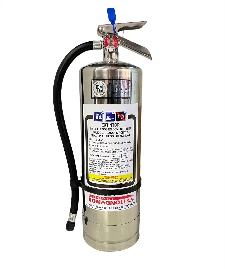 Extintor Clase K — Acetato de Potasio — 6 Litros