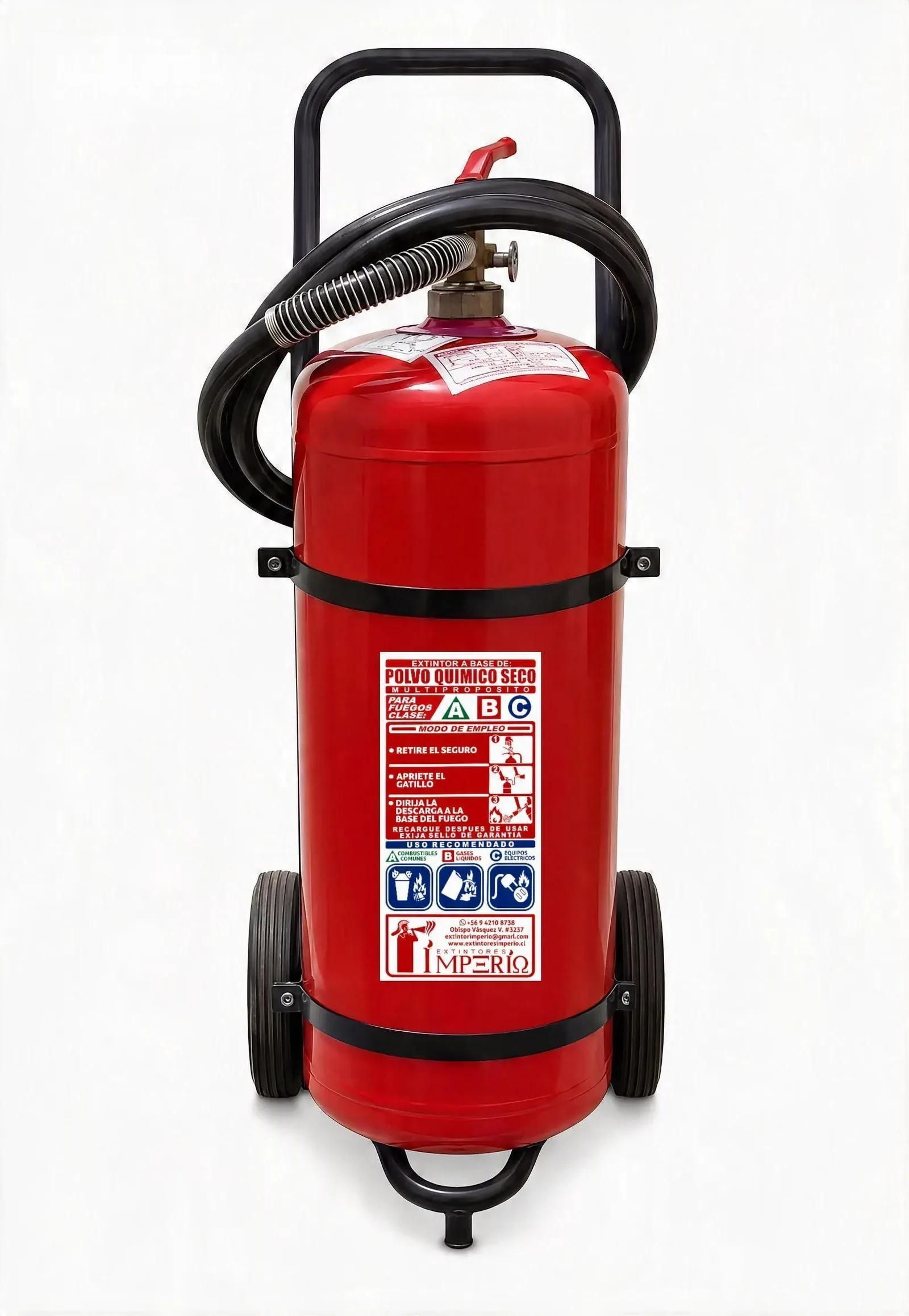 Extintor Carro Polvo Químico Seco (ABC) 25KG 75% F.M