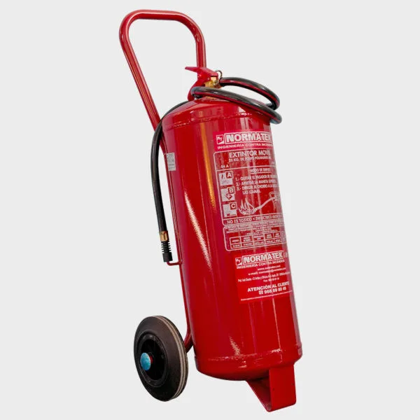 Extintor Carro Polvo Químico Seco (ABC) 25KG 75% F.M